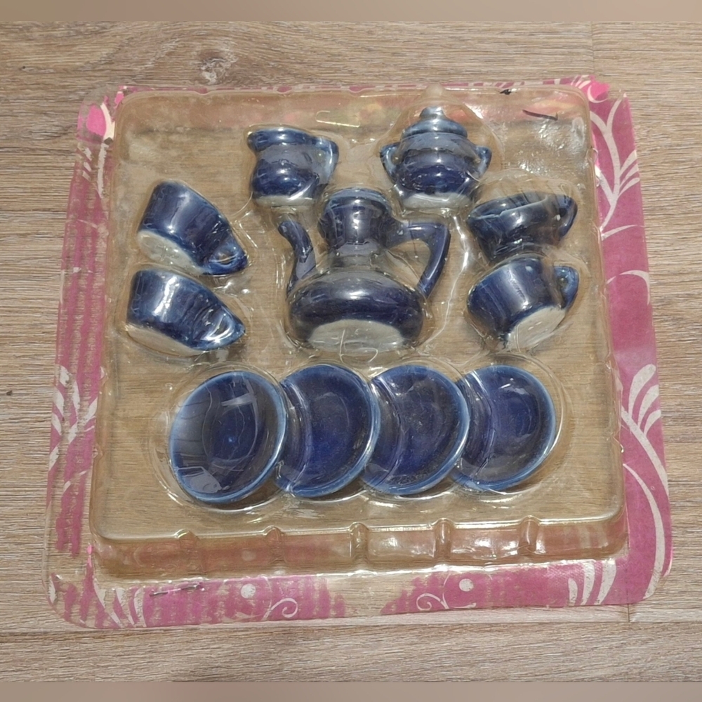 miniature tea set.